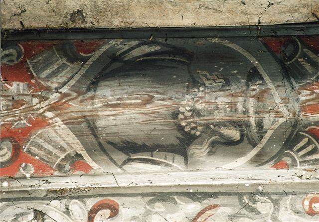 Mor�g - Fragment polichromii w jednej z sal zamku