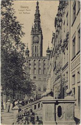 Danzig - Langer Markt mit Rathaus
